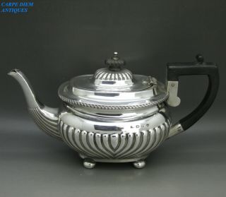 Antique Victorian Good Solid Sterling Silver Bachelors Teapot 362g Birm 1899