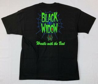 CLIFF KEEN wrestling black widow t - shirt sz xl vintage 90s nos unworn rare hanes 2