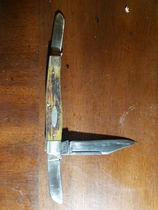 Vintage Case Xx Bone Stag Handle 3 Blade Knife/knives