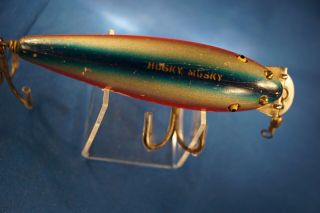 VINTAGE CREEK CHUB BAIT CO.  608 WIGGLER HUSKY MUSKY IN RAINBOW FINISH 2