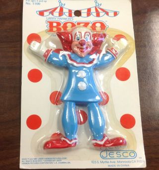 1988 Bozo The Clown Rubber Bendable Toy 6 " Jesco Larry Harmon