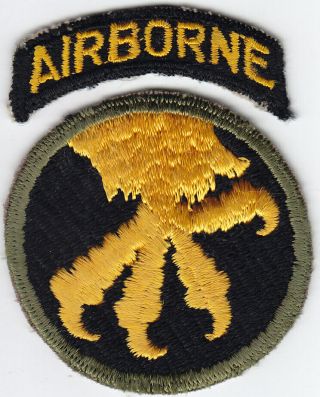 Wwii Us Army 17th Airborne Division Patch - Reversed Claw,  Fe,  No Glow