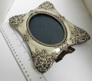 LRGE DECORATIVE ENGLISH ANTIQUE 1903 SOLID STERLING SILVER PHOTO FRAME 4
