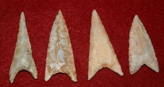 4 Quality Sahara Neolithic Triangular Tools,  Some Rare Forms & Whitish Lithics