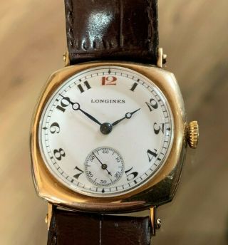 Vintage 9ct Gold Longines Gents Wrist Watch