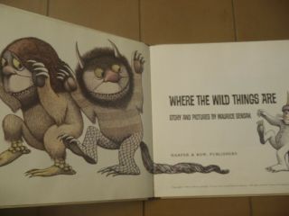 1963 WHERE THE WILD THINGS ARE,  FIRST EDITION,  SIGNED BY MAURICE SENDAK,  RARE 5