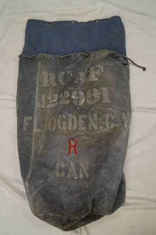 Ww2 Canadian Rcaf Large Duffle Bag Officer Named