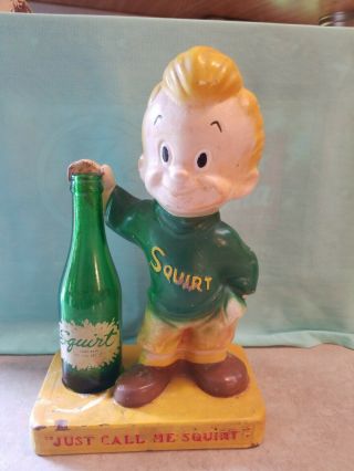 Vintage Squirt Boy Display Vintage Bottle,  Made In 1947 With Bottle