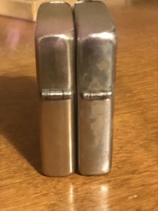 2 Vintage 3 Barrel Tall Case Zippo Lighters W/ Boxes