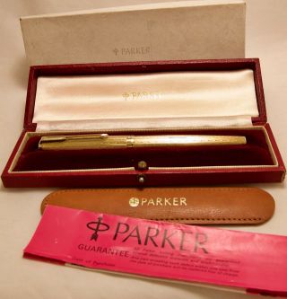 18ct Solid Gold Presidential Parker 61 Fountain Pen Rare Waterdrop Patern Vgc