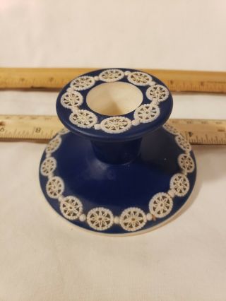 Antique Cobalt Blue & White Jasperware Wedgwood Candle - Antique Piece