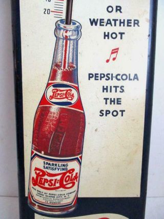Vtg 1930 ' s HTF Pepsi Cola Sipping Girl Advertising Thermometer M - 32 - 1 4