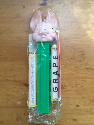 Vintage 70’s Green Pez Dispenser Fat Ear Bunny Rabbit,  No Feet Austria