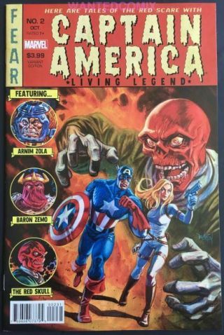 Captain America Living Legend 2 (of 4) Vintage Variant Cover Brereton 1:50 Nm 1