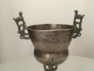 Antique 18th Peru Bolivia silver cup spanish colonial llama 3