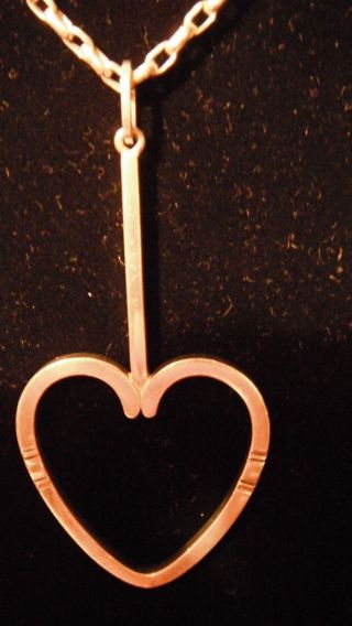 Rare Georg Jensen Sterling Silver Heart Pendant Necklace