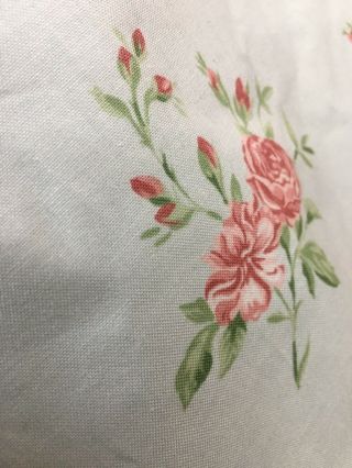 Vintage Heavy Cotton Lined Sun Blocking Green Pink Red Roses Drapes Shabby Chic 3