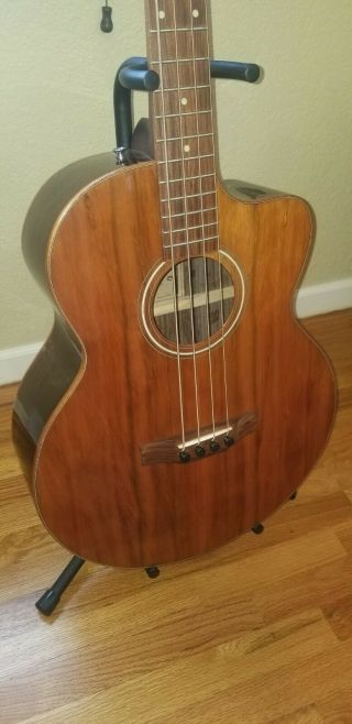 1 Of A Kind L Benito Acoustic/electric Bass Guitar Rare Ex W/cas