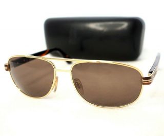 Gianni Versace Vintage S88 Brown Gold Oval Aviator Sunglasses Unisex Men