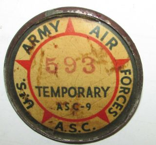 1941 Id Badge Ww2 United States Army Air Force Badge Military Pin
