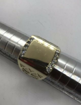 Vintage Mens 10k Gold And Diamond Ring Size 10 2