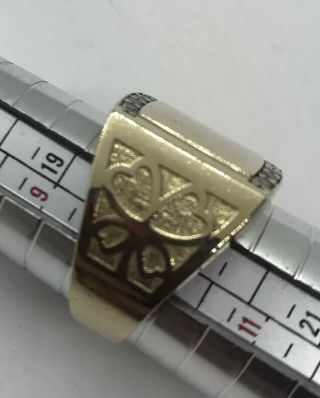 Vintage Mens 10k Gold And Diamond Ring Size 10 3