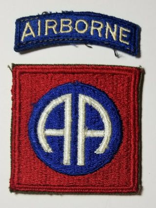 Army Wwii 82nd Airborne Division With Tab All American Patch (f004)