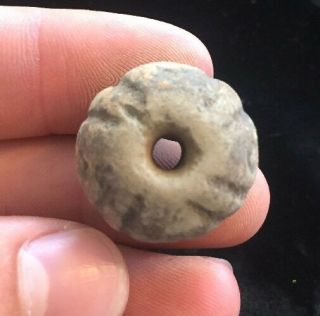 Mayan Pottery Effigy Bead Pre - Columbian Ancient Archaic Olmec Toltec F76