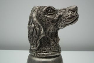 RARE Vintage GUCCI Silver Plated Pewter Stirrup Cup Dog Head 8
