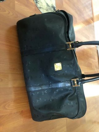 Mcm Visetos Pattern Carry On Travel 23 " Duffle Bag Luggage Suitcase Black Rare