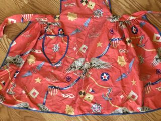 1940s WW2 Vintage Womans Kitchen Apron MILITARY THEMED Sweetheart Gift 2