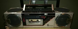 Vintage Sanyo M7740 MIni Boombox AM/FM Cassette Recorder Japan OLD STOCK 7