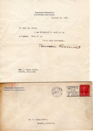 1932,  Theodore Roosevelt Jr. ,  Letter To Autograph Seeker,  Signed
