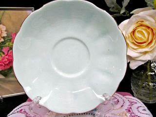 QUEEN ANNE TEA CUP AND SAUCER BABY BLUE TEACUP PINK ROSE PATTERN 2