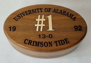 Rare 1992 Alabama Crimson Tide National Champions Vintage Championship Ring Box