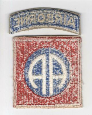 Ww 2 Us Army 82nd Airborne Division Patch & Tab Inv M558