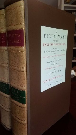 Rare Johnson DICTIONARY OF THE ENGLISH LANGUAGE 2 vols Folio Society (345/1000) 2