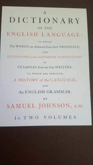 Rare Johnson DICTIONARY OF THE ENGLISH LANGUAGE 2 vols Folio Society (345/1000) 3