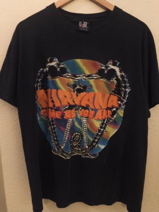 Vintage Nirvana Come As You Are T - Shirt,  1992 Seahorses,  Authentic Giant Tag Xl