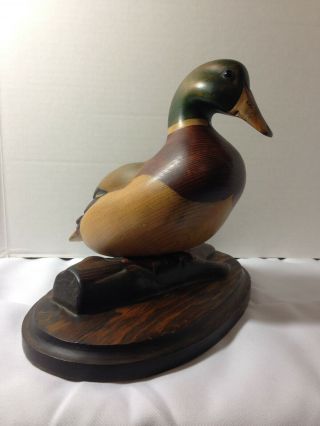 Tom Taber / John R.  Fairfield Vintage Wood Carved Mallard Duck Decoy