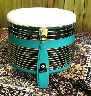 Vintage Mid Century Emerson Hassock Stool Floor Fan