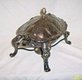 Antique Reed & Barton The Belmont Hotel N.  Y Silver Soldered Turtle Chafing Dish