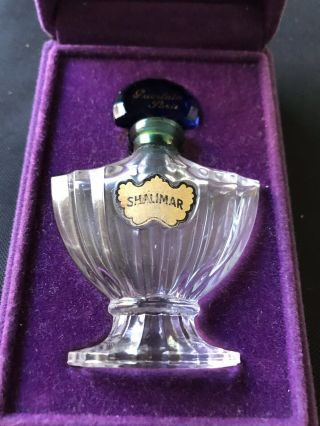 RARE VINTAGE 1925 GUERLAIN SHALIMAR BACCARAT CRYSTAL PERFUME BOTTLE 3 IN 2