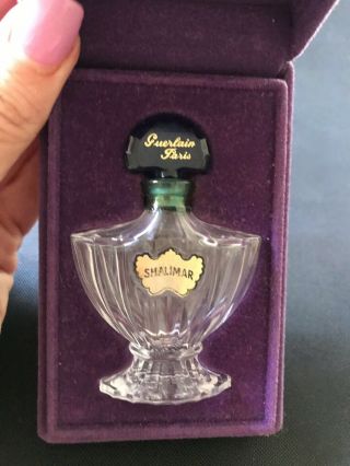 RARE VINTAGE 1925 GUERLAIN SHALIMAR BACCARAT CRYSTAL PERFUME BOTTLE 3 IN 4