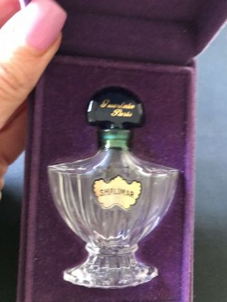 RARE VINTAGE 1925 GUERLAIN SHALIMAR BACCARAT CRYSTAL PERFUME BOTTLE 3 IN 5