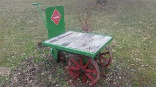 Antique Railway.  Cast Iron Railway Express Agency Baggage Cart.  Awesome Piece