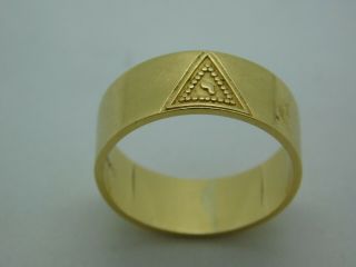 Vintage Scottish Rite Yod 14k Gold Ring Band Masonic 14th Degree Weight 6 Grams