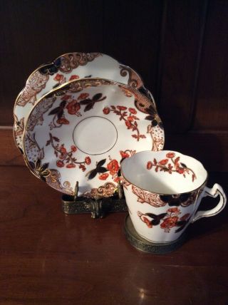 Antique W.  H.  S Imari Style Tea Cup,  Saucer,  And Side Plate