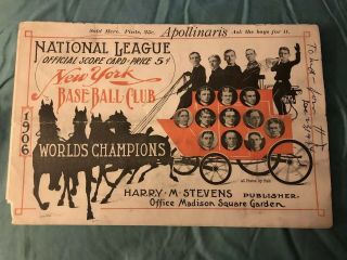 Rare 1906 Baseball Score Card York Vs Pittsburg Honus Wagner
