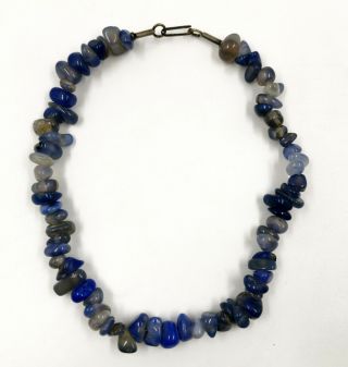 Bronze Age Near Eastern Ca.  2000 Bc Blue Opal Beaded Necklace With Clasp - R166